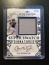 2020 Leaf In The Game Used Cal Ripken Jr Super Swatch Signature Auto #d 6/30