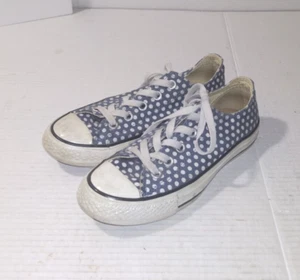 Zapatillas Converse All Star Azul Blanco Lona Lunares Con Cordones Unisex M-3/W-5 - Imagen 1 de 5