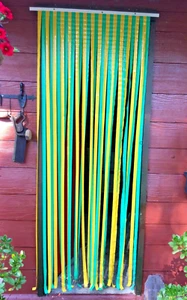 Door-Van-Fly-Retro Insect PVC Curtain. Plastic Fly Strip Door 86 x 200cm in G/Y - Picture 1 of 4