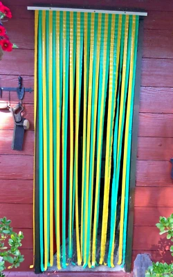 Door-Van-Fly-Retro-Insect-Anti bird. Plastic Fly Strips Door 86 x 200cm in G/Y - image 1 of 4