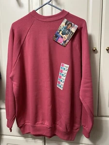 VINTAGE HANES HER WAY WOMEN'S XL SHETLAND PINK SWEATSHIRT 1990 RETRO - Picture 1 of 5