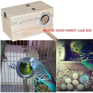 Bird Nest Breeding Box House Bed Cage Hut Cave Canary Finch Budgie w/ Stick AUS - Picture 1 of 9