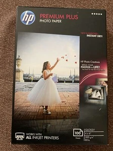 Neu im Karton HP PREMIUM PLUS Fotopapier 4x6 glänzend 100 Blatt sofort trocknend - Bild 1 von 6