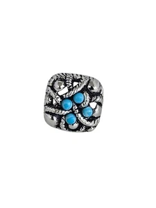 Anillo Vintage Avon Tono Plata e Imitación Turquesa Talla 4 - Imagen 1 de 5