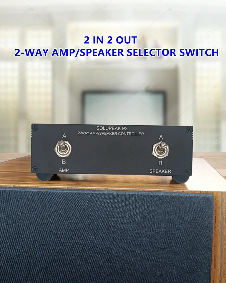 SOLUPEAK P3 Speaker Switcher, Amplifier to 2 Pairs Speaker Selector 2 IN 2 OUT - Image 1 of 4
