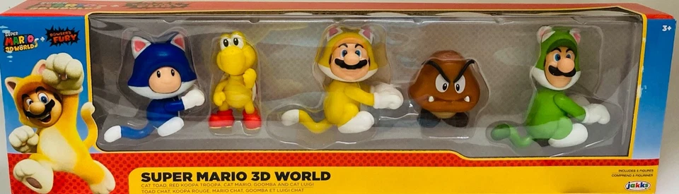 NUEVO EN CAJA Nintendo Super Mario 3d World + Figura Bowser's Fury Paquete de 5 Juego de Juguetes de 2 1/2" Foto 1 de 1