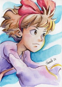 ORIGINAL Kiki's Delivery Service 5 x 7 Gouache Painting - Picture 1 of 3