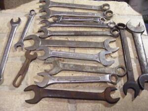 15 Wrench Tools SK, Barcalo, Sears, Brighton USA, Fuller Japan, Globe Master,