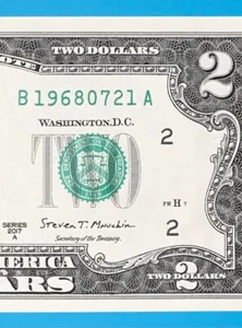 1968 July 21 : B 19680721 A BIRTHDAY Note $2 Two Dollar Bill *Uncirculated* - Picture 1 of 3