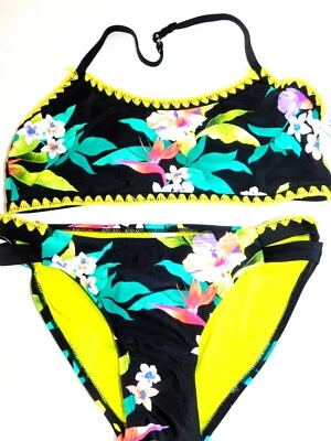 НОВЫЙ ДЕВОЧЕК РАЗМЕР 16 СПЛЕТНИ ДЕВОЧКА ДВА ИЗДЕЛИЯ БИКИНИ КУПАЛЬНИК КОСТЮМ ТРОПИЧЕСКИЙ РАЙ - Изображение 1 из 4