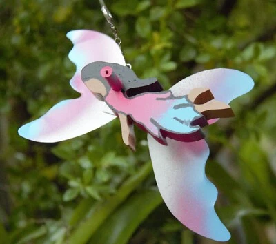 Pink Fairy Mini Whirligigs Whirligig Molino de Viento Patio Arte Hecho a Mano de Madera Foto 1 de 3