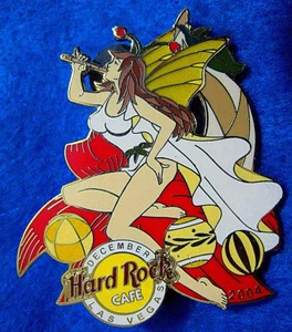INSTRUMENTO FLAUTA DE DICIEMBRE DE LAS VEGAS MARIPOSA HADA CHICA 2004 Hard Rock Café PIN - Imagen 1 de 1