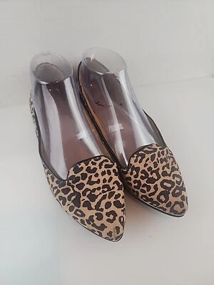 Para mujer Merona estampado animal plano estampado leopardo punta marrón talla 7 Foto 1 de 4