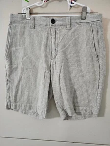Banana Republic Shorts Mens 29 Gray Aiden Chino Linen Blend Straight Flat Relax - Picture 1 of 16