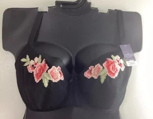 NWT 46DDD French Balconette Mesh Lightly Lined Cacique Lane Bryant Bra Floral - Picture 1 of 11