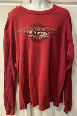 Harley Davidson Vintage look Long Sleeve Red  3XL SUPER ! - Image 1 of 4