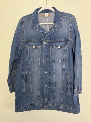 Nordstrom Long New W/Tags Denim Jacket SZ 12 Button Down H - Image 1 of 4