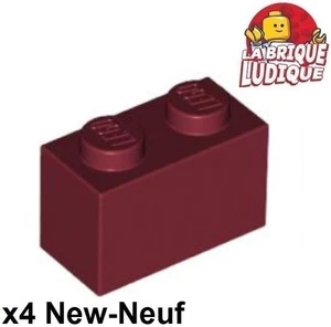 LEGO 4x Lego Brick 1x2 2x1 Rot Dunkel- / Dark Red 3004 Neu - Picture 1 of 1
