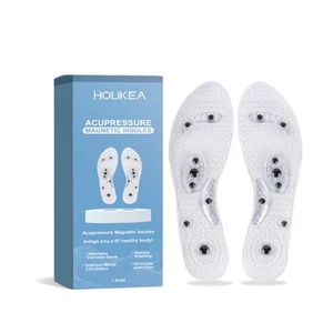 1 Pair Magnetic Acupressure Reflexology Therapy Massage Insoles Shoe Insert - Picture 1 of 6