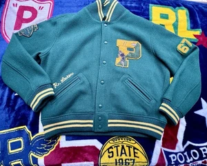 Chaqueta Polo Ralph Lauren Para Hombre RL Tigers '67 Letterman - Hombres XL - Verde - Imagen 1 de 15