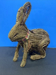 Willow Hare Scultpture Bunny Rabbit Natural Twig Branches Easter Spring Decor - Picture 1 of 11