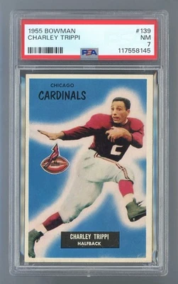 1955 Bowman #139 Charley Trippi PSA 7 NM #117558145 - Image 1 of 2