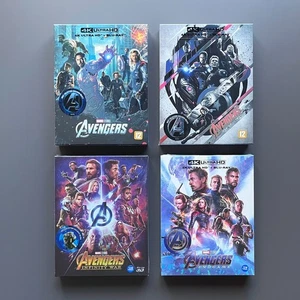 AVENGERS 1 - 4 STEELBOOK FULL SLIP A2 SET [4K UHD + 3D + 2D] WEET COLLECTION - Picture 1 of 2