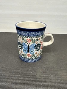 E1 Polnischer UNIKAT Blumen Schmetterling Becher Poland Deptula Ga0 - Bild 1 von 9