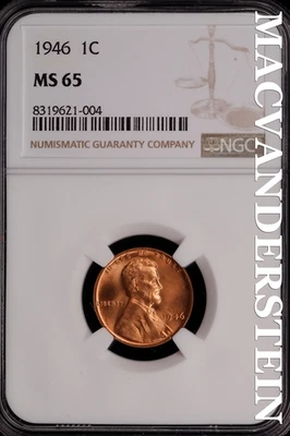 1946 Lincoln Wheat Cent-NGC MS 65 Brilliant Uncirculated Lustrous #SLG268 - Image 1 of 2