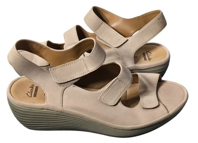 Sandalia de cuña Clarks Soft Cushion para mujer Reedly Juno talla 10W neutra verano Foto 1 de 4