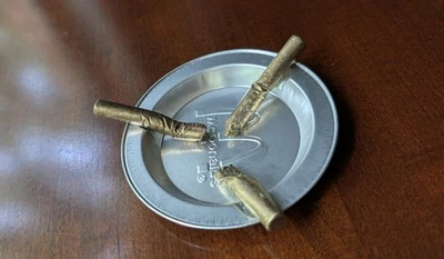 Cigarette butts cast in solid bronze w/ashtray handmade sculpture surrealism (3) - Image 1 of 4