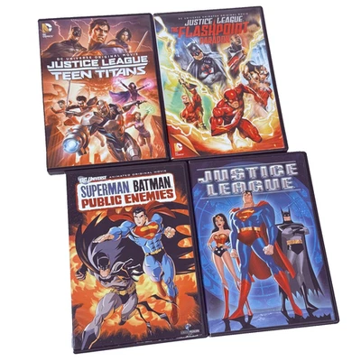 DC DVD Lot 4: Justice League, Flashpoint Paradox, JL vs T Titans, Public Enemies - Image 1 of 4
