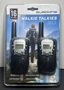 Blackfin Walkie Talkies NEW 16 Mile Range 22 Channel w/ Flashlight Sealed NIP - Zdjęcie 1 z 4