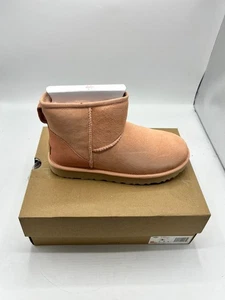 BOTA UGG CLASSIC MINI BEVERLY ROSA PIEL DE OVEJA FORRADA Mujer Talla US 8 - Imagen 1 de 6
