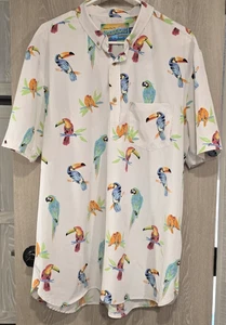 CHUBBIES Weekend The Nutter Pop Top Poloshirt Herren XXL weiß bunt Papageien - Bild 1 von 11