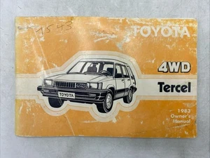 1983 Toyota 4WD Tercel DLX SR5 Wagon 1.5L Owner Operator Manual User Guide xz - Picture 1 of 18