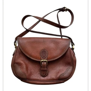 90s Vintage Liz Claiborne Brown leather Vintage Bag Leather Crossbody Bag - Picture 1 of 5