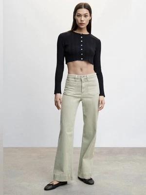 Jeans Mango Cintura Alta Pierna Ancha Chocolate Talla 14 Nuevos Con Etiquetas Foto 1 de 4