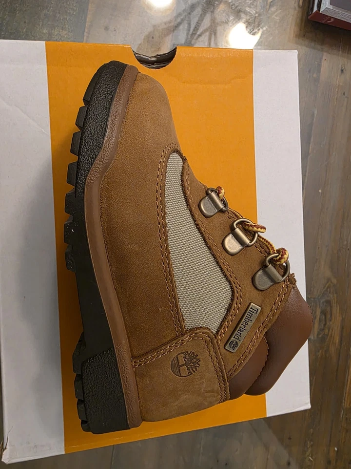 Bota de Campo Timberland 10C Niño Pequeño Nueva con Etiquetas Bota Media Marrón Cuero Nobuck Foto 1 de 4