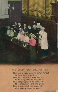 VINTAGE Bamforth The Volunteer Organist Song Card #2 POSTCARD - UNUSED - Picture 1 of 2