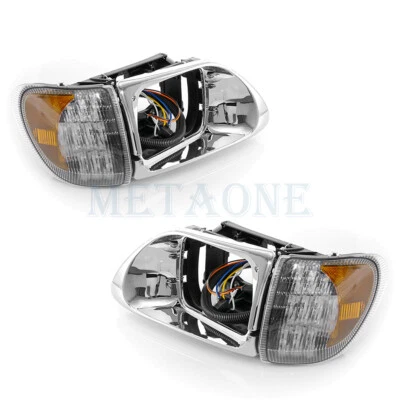 2PCS Headlight Bezel&Housing Bases w/LED Corner Lamp for 9200 9400 LH&RH Foto 1 de 4