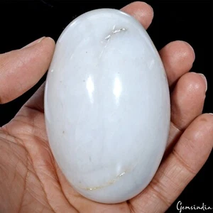 1800 kt natürlicher weißer Calcit Ei Kristall Reiki Heilung Mineral Edelstein mit Ständer - Bild 1 von 7