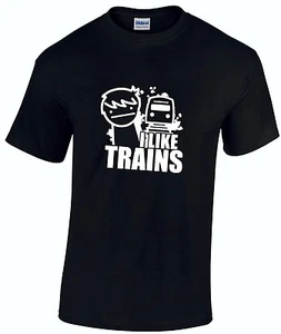 ASDF I LIKE TRAINS Internet Cult Cartoon Gamer Children's t-shirt *ALL AGES* - Picture 1 of 11