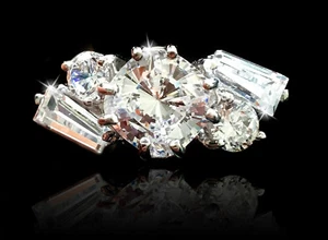1.5 Cushion Free Form Ring Brilliant Top Quality CZ Moissanite Simulant 11 - Picture 1 of 4