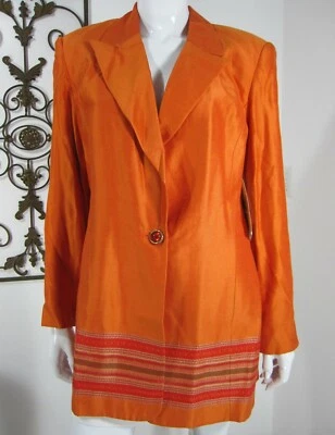 Chaqueta Blazer Laura Henson Vintage JCPENNY NUEVA CON ETIQUETAS Manga Larga Talla 12 Naranja  Foto 1 de 4