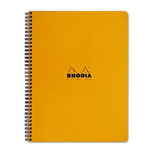 Rhodia Wirebound 4 Color Lined Paper Notebook in Orange - 9 x 11.25 - NEW - Picture 1 of 4