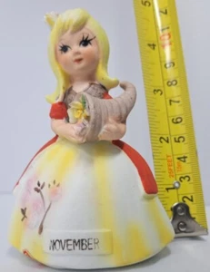 George Good Corp Vtg Josef Originals November Porcelain Girl Yellow Dress - Picture 1 of 6