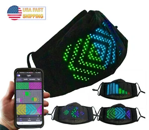 LED Gesichtsmaske Bluetooth 7 Farben APP Programmierbar USB Wiederaufladbar Halloween Weihnachten - Bild 1 von 13
