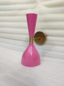 Pink Diabolo Wall Sconce Italian Modern Stilnovo Style Wall Light Lamp - Picture 1 of 7