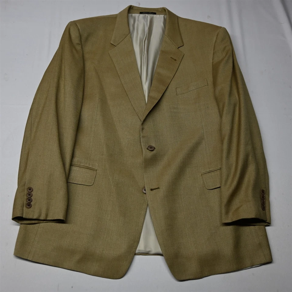 Blazer Traje Chaqueta Abrigo Murano 48R Dorado Tejido de Cesta Lana Seda Para Hombre Foto 1 de 4